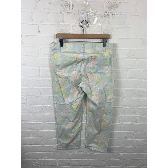 J Jill Women's Colorful Authentic Fit Floral Stretch Denim Crop Pant Size 10 - Picture 2 of 6